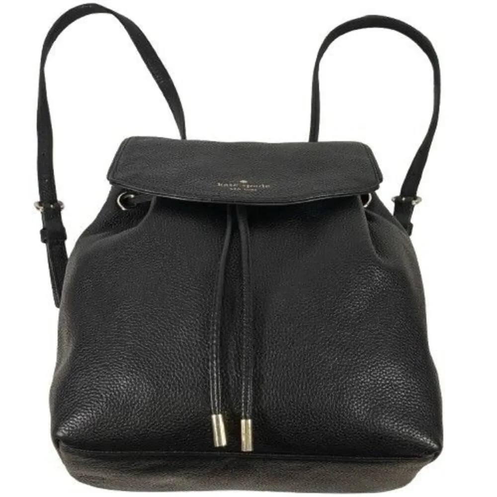 Kate Spade Backpack Purse Mulberry Street Small Breezy Black Pebbled Leather Bag